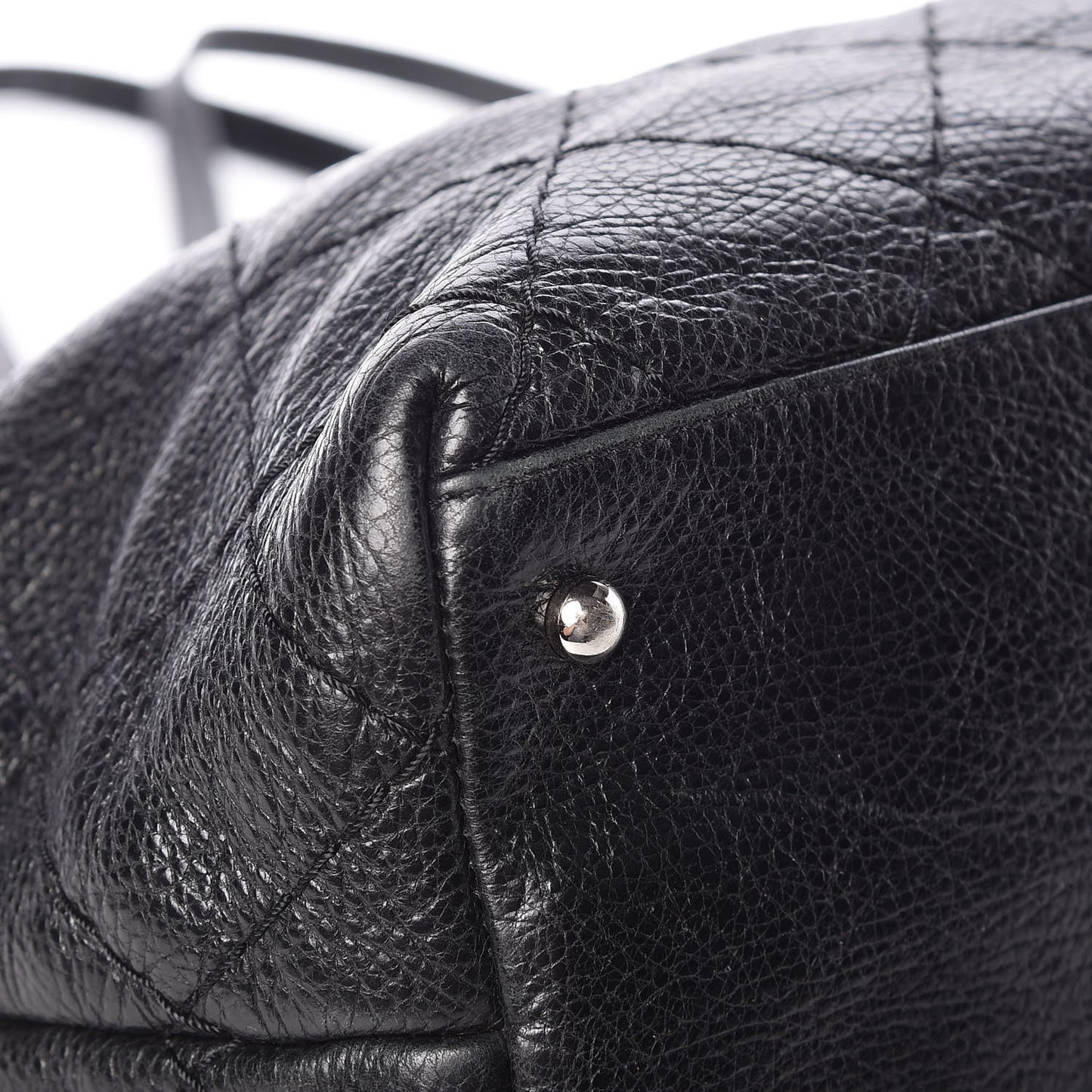 Glazed Calfskin Large On The Road Tote Black