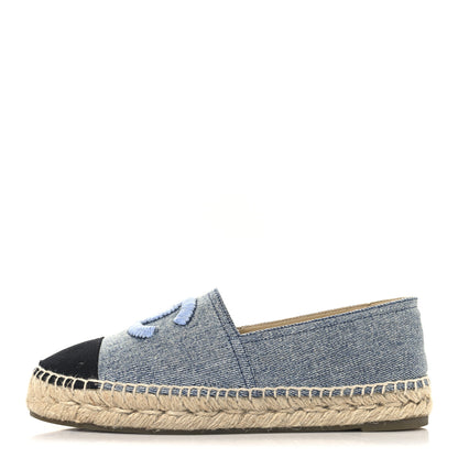 Chanel Denim CC Espadrilles 37 Blue Black 1 of 10