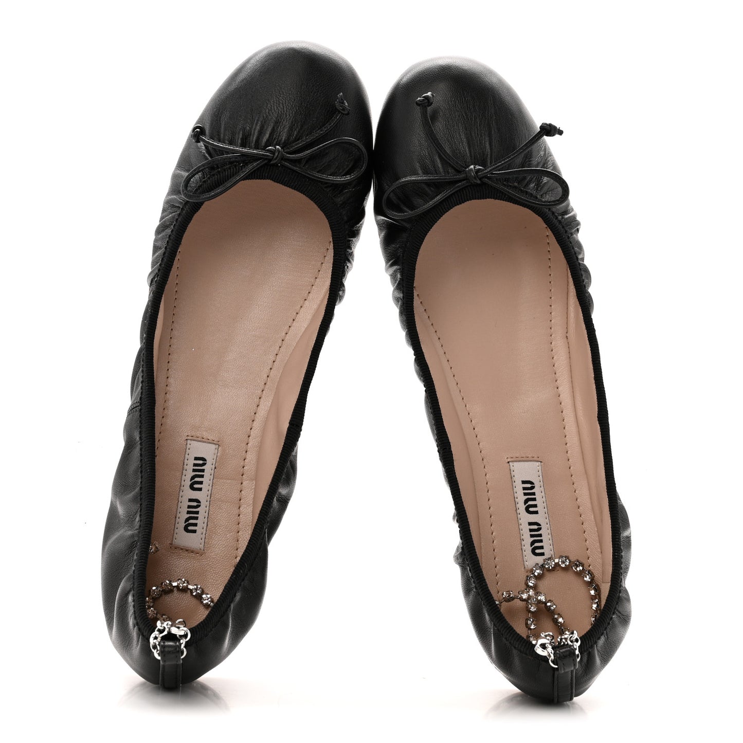 Nappa Crystal Ballet Flats 36.5 Black