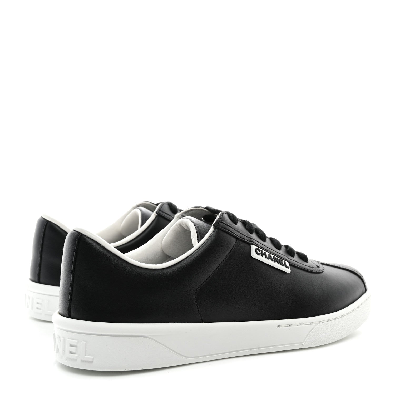Chanel Calfskin CC Womens Sneakers 35.5 Black 4 of 8