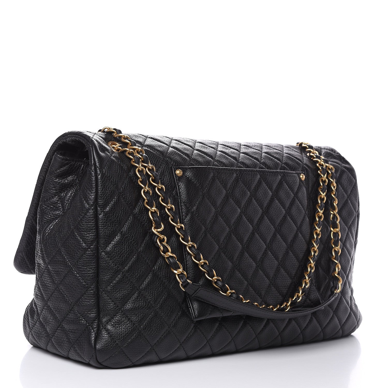 Chanel Calfskin Quilted XXL Travel Flap Bag Black 3 of 10