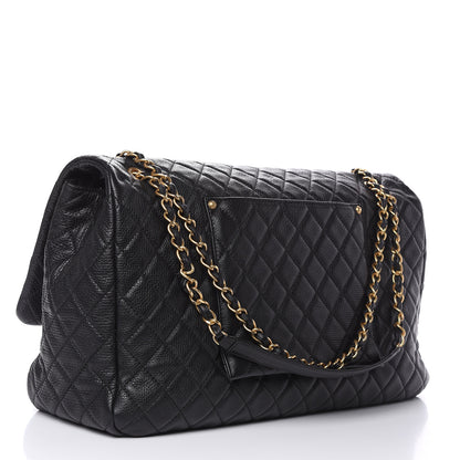 Chanel Calfskin Quilted XXL Travel Flap Bag Black 3 of 10
