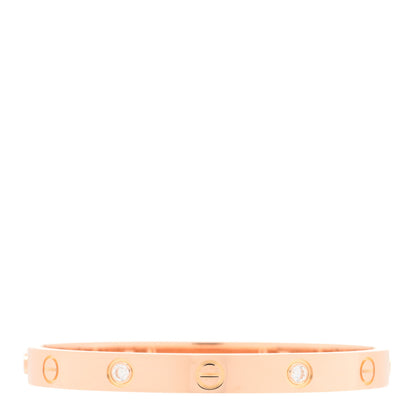 Cartier 18K Pink Gold 4 Diamond LOVE Bracelet 16 2 of 5