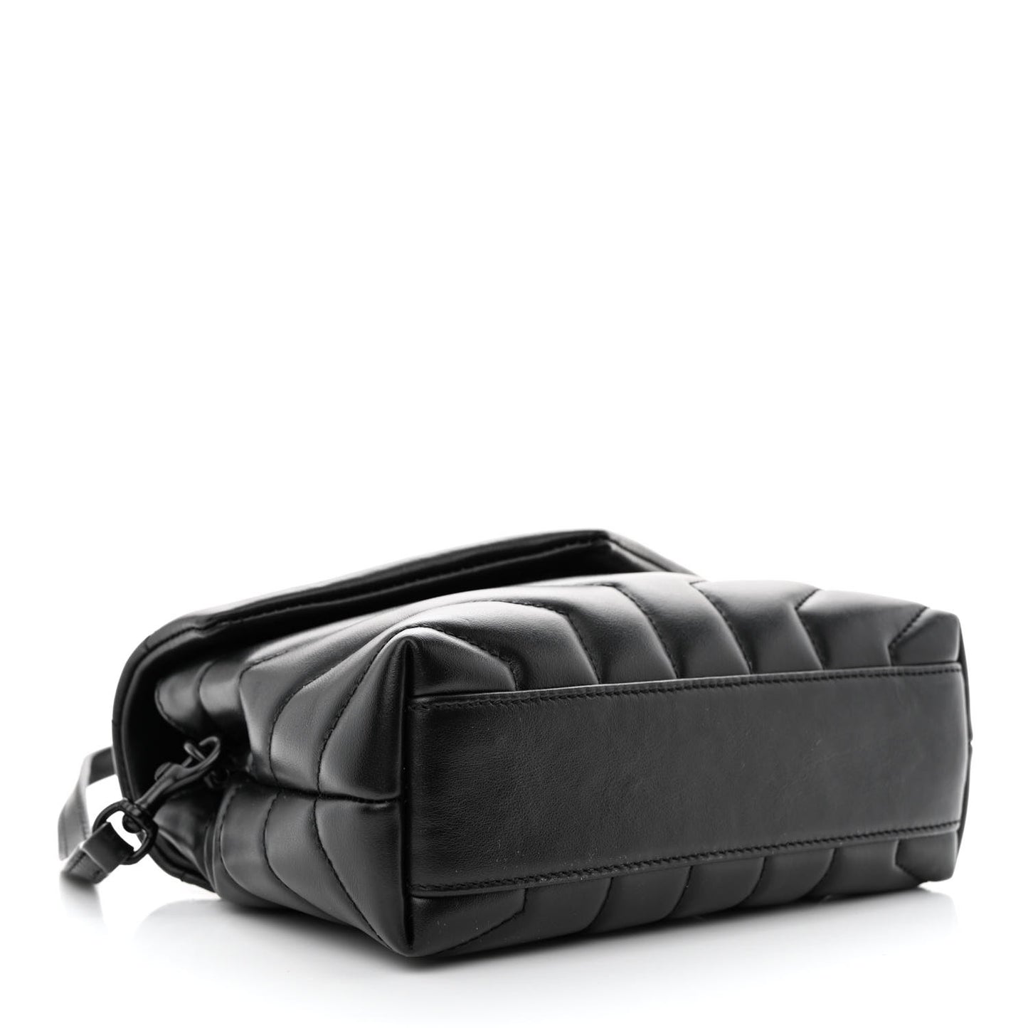 Calfskin Y Quilted Monogram Monochrome Toy Loulou Crossbody Bag Black