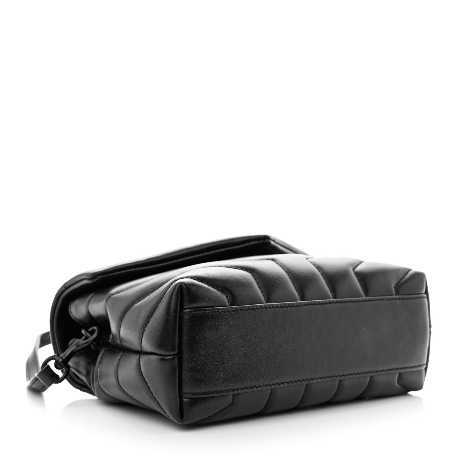 Saint Laurent Calfskin Y Quilted Monogram Monochrome Toy Loulou Crossbody Bag Black 4 of 10