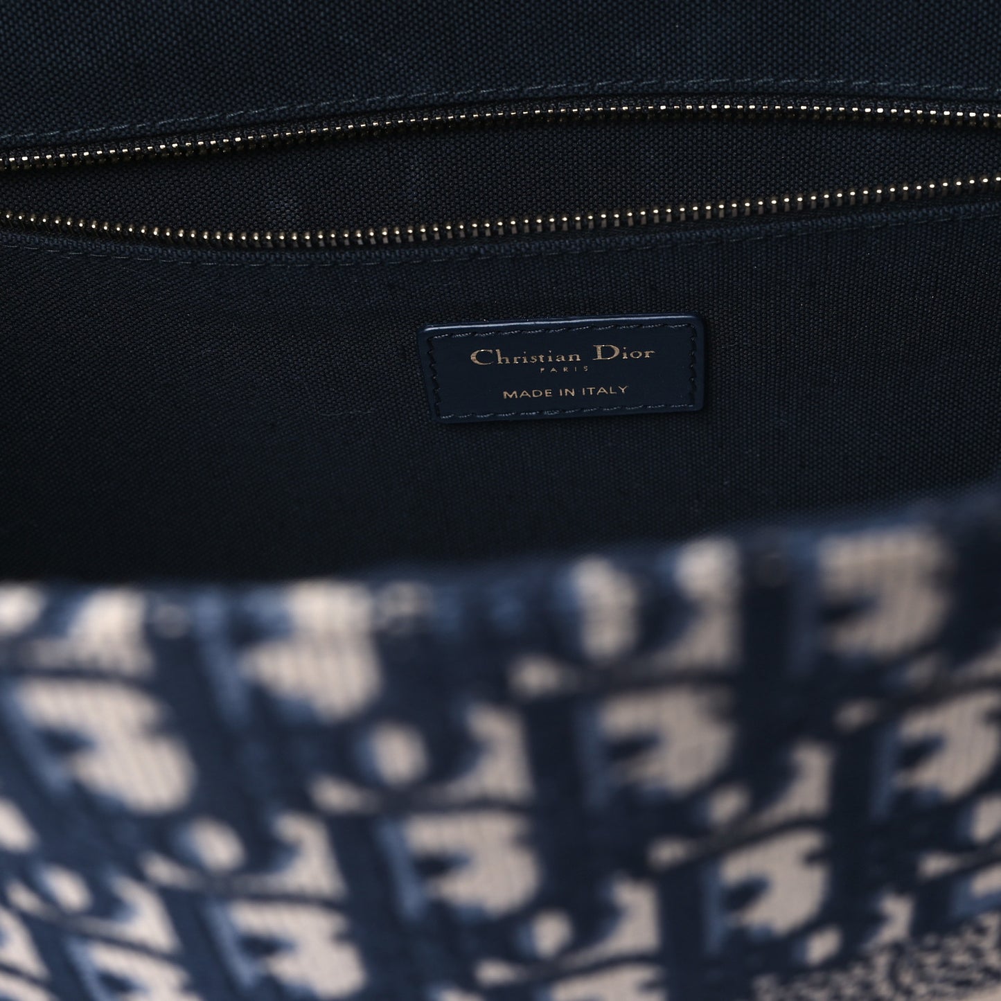 Oblique Calfskin Medium Book Tote With Strap Blue Multicolor
