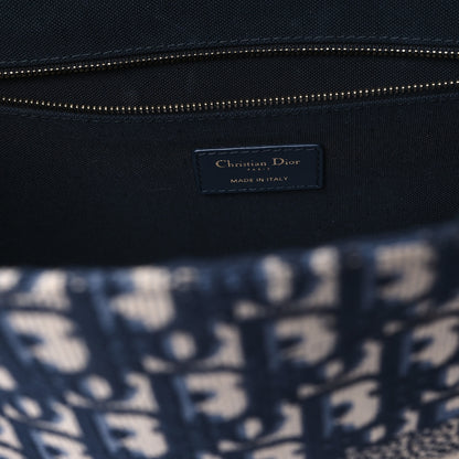 Christian Dior Oblique Calfskin Medium Book Tote With Strap Blue Multicolor 6 of 11