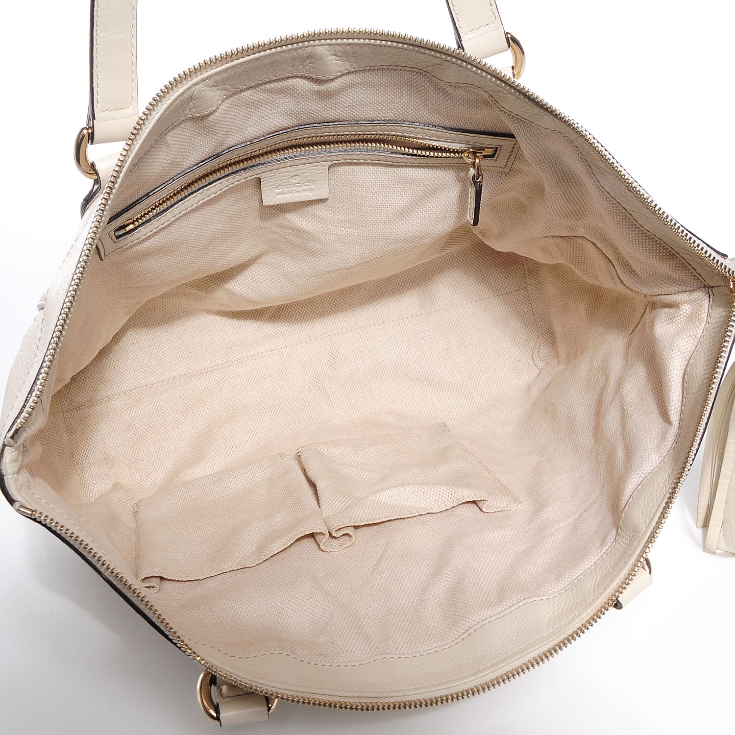 Gucci Pebbled Calfskin Small Soho Top Handle Bag Off White 5 of 7