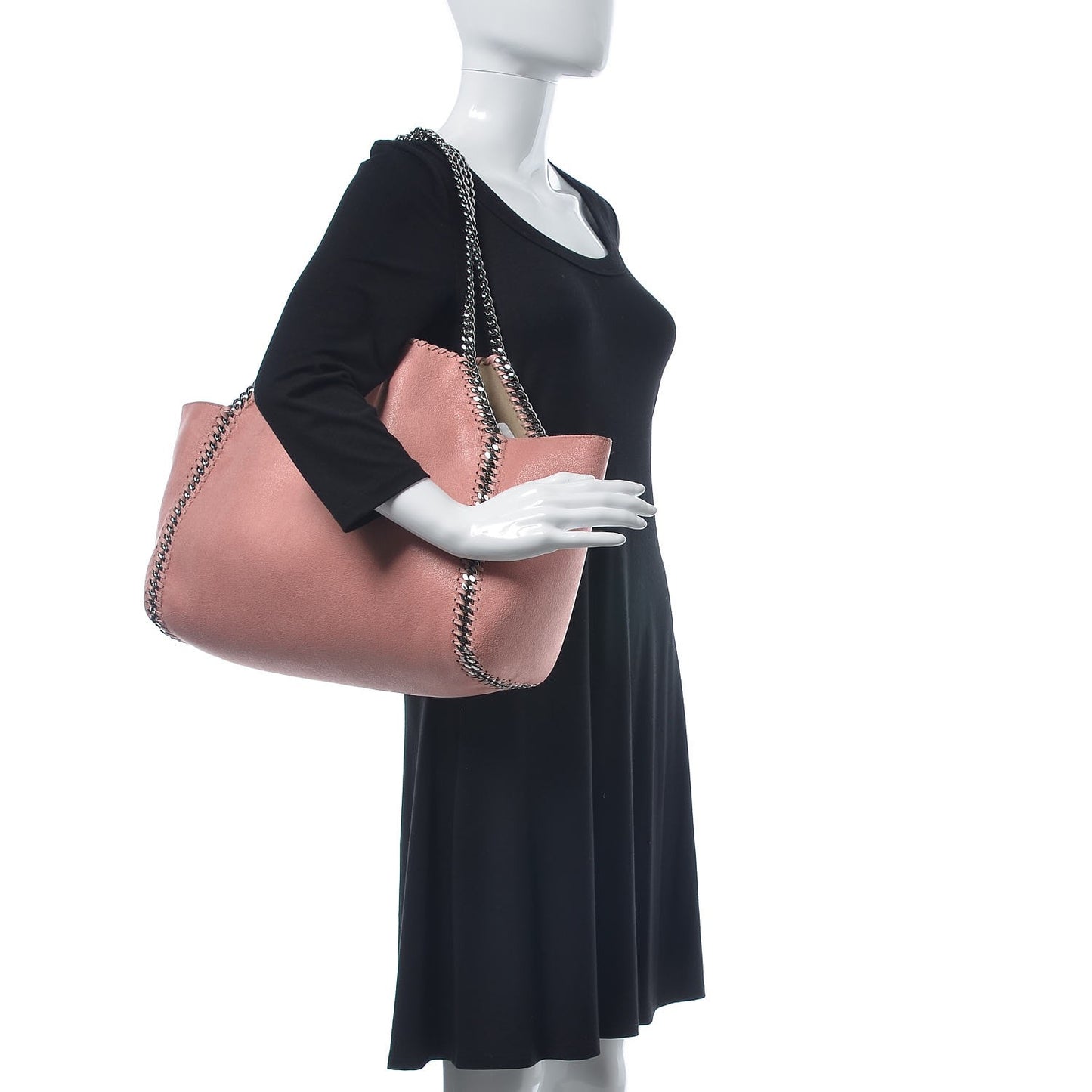 Shaggy Deer Falabella Reversible Tote Blush Pink Beige