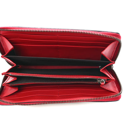 Gucci Calfskin Queen Margaret Zip Around Wallet Blue Agata Hibiscus Red Mystic White 5 of 10