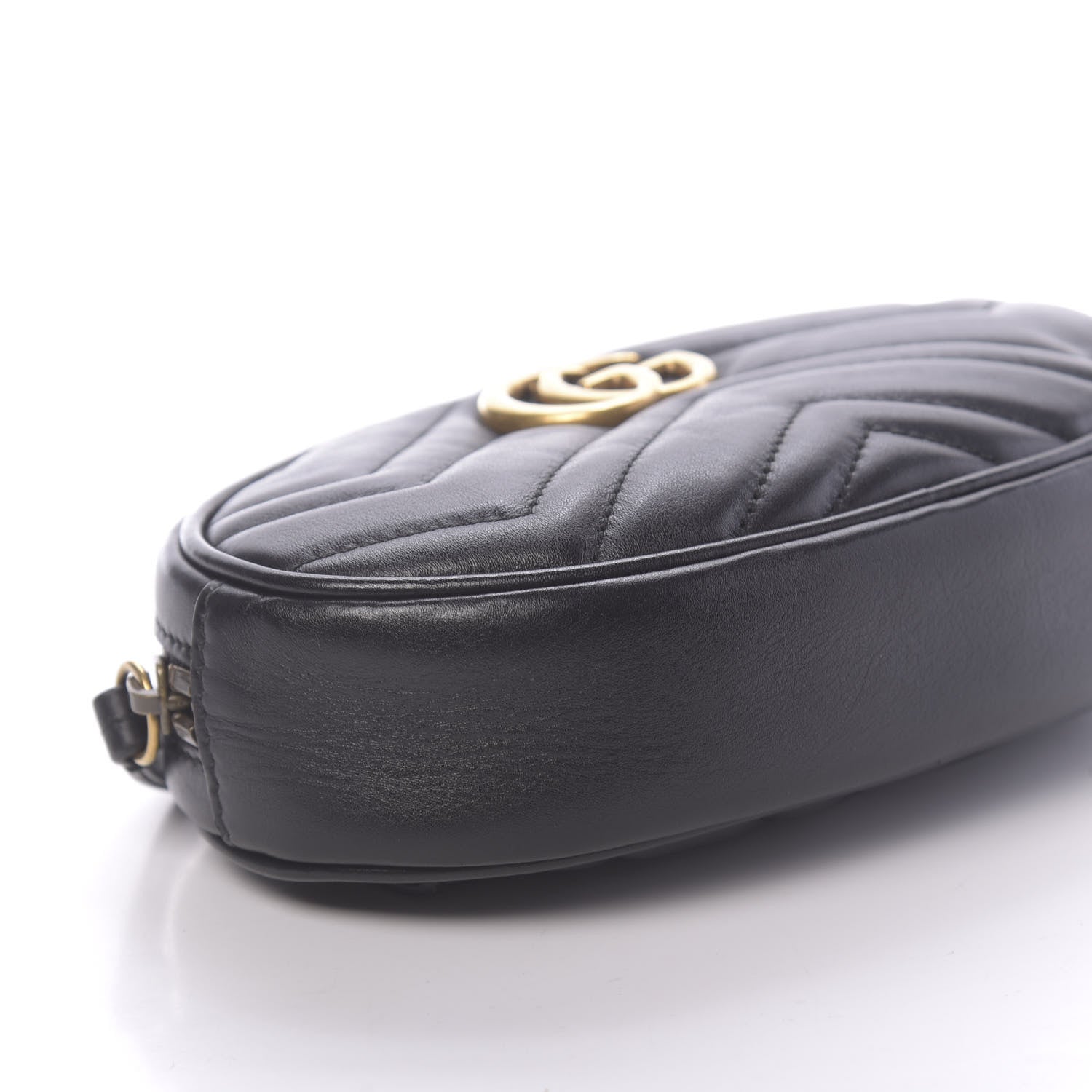 Gucci Calfskin Matelasse GG Marmont Belt Bag 95 38 Black 9 of 12