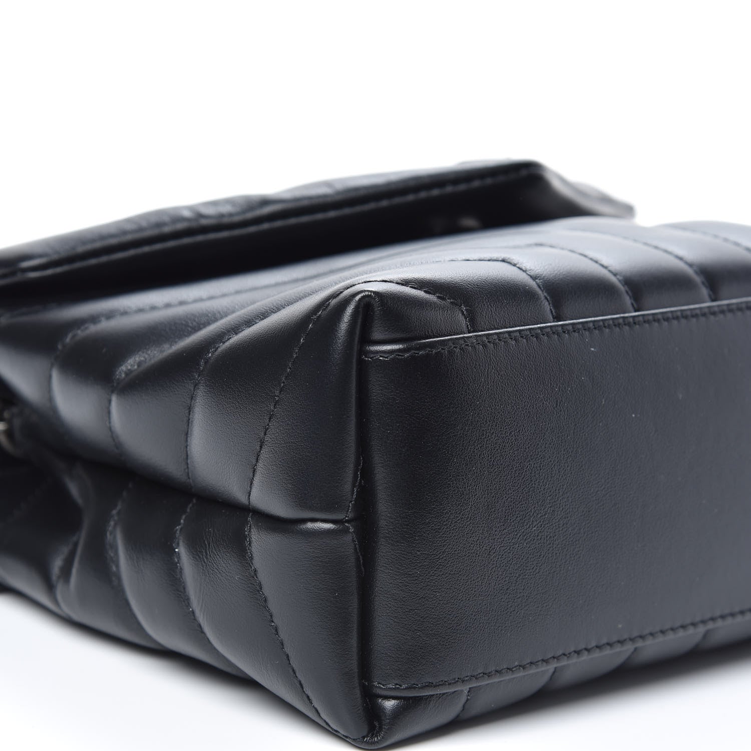 Saint Laurent Calfskin Y Quilted Monogram Small Loulou Chain Satchel Black 6 of 7