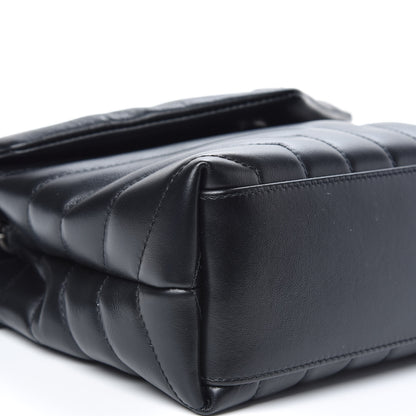 Saint Laurent Calfskin Y Quilted Monogram Small Loulou Chain Satchel Black 6 of 7