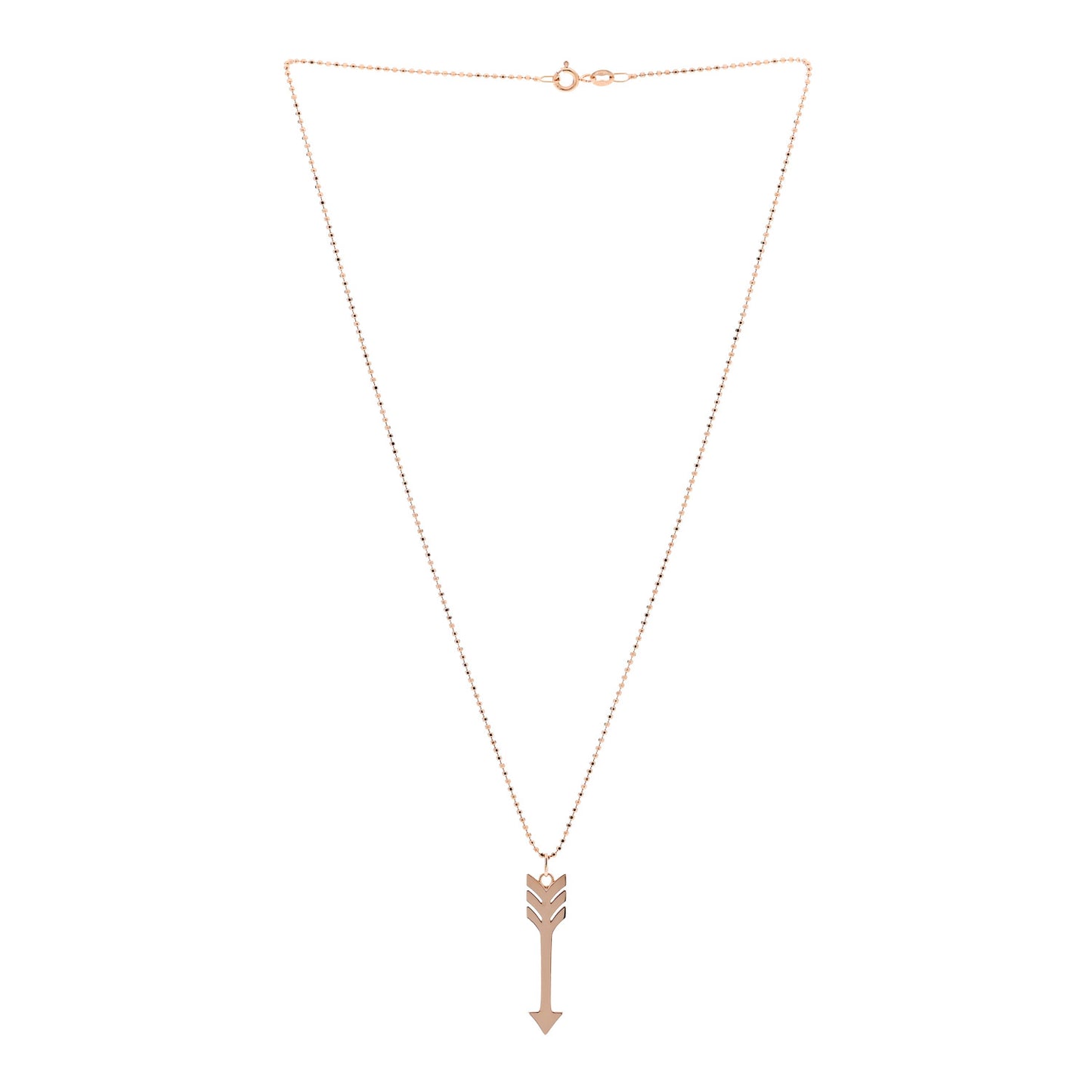 18K Rose Gold Arrow Pendant Necklace