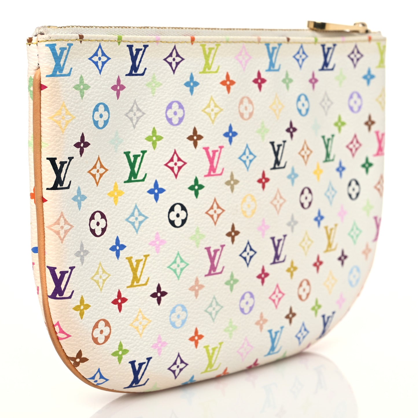 Monogram Multicolor Pochette Plate GM White