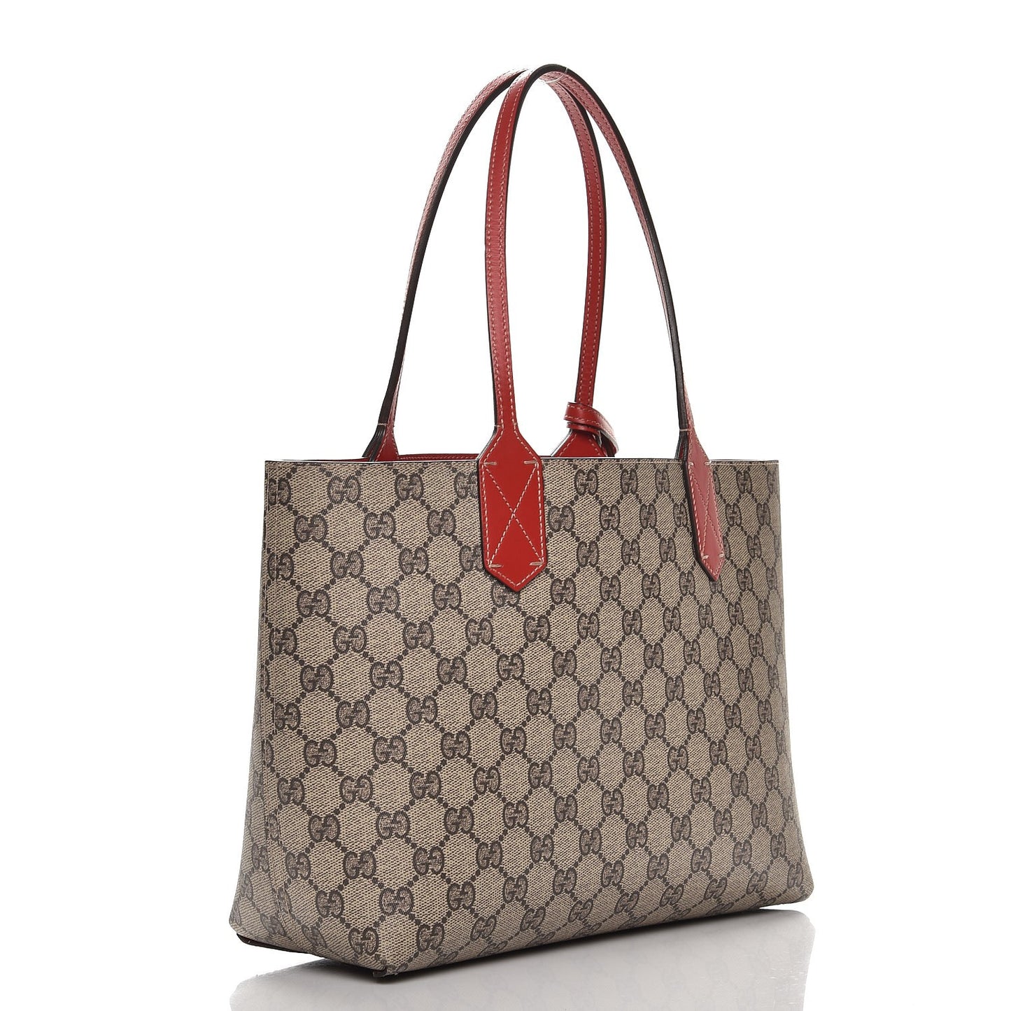 GG Supreme Monogram Small Reversible Tote Beige Red
