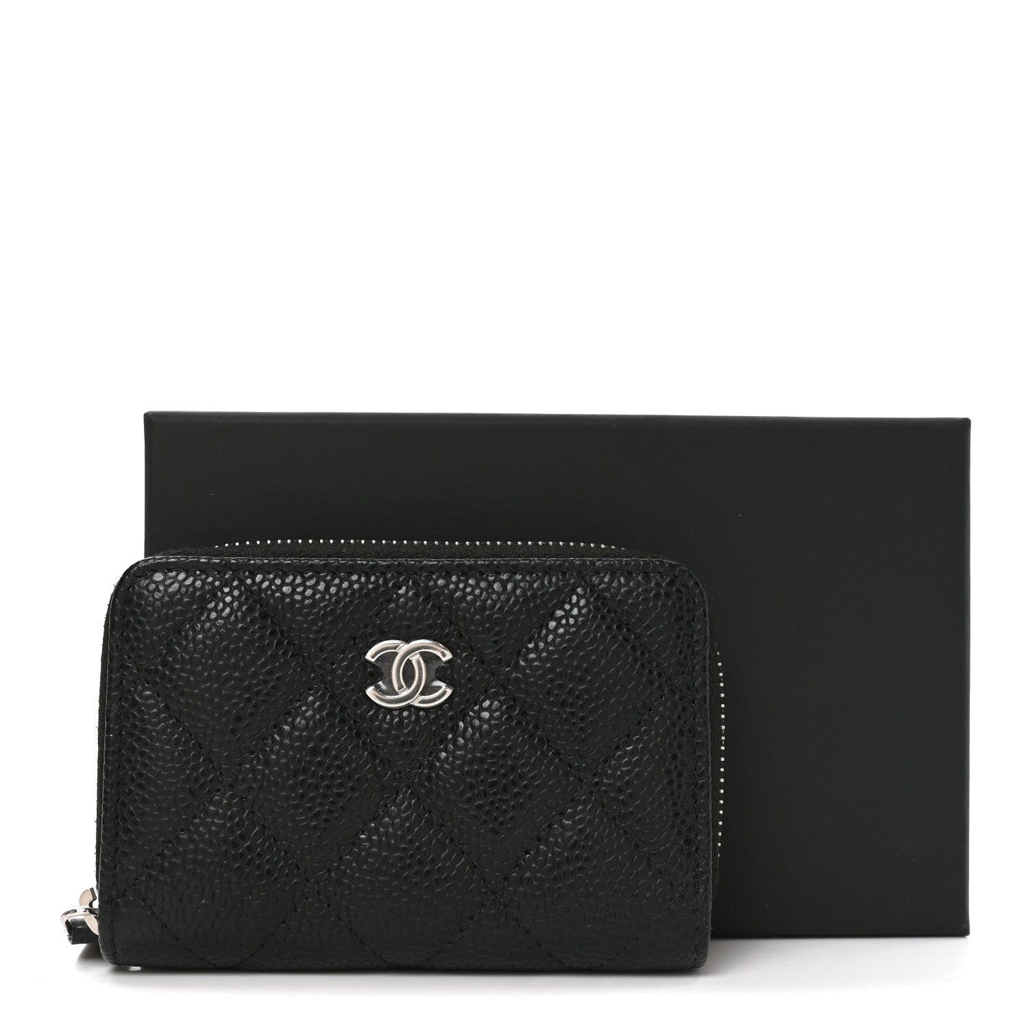 Chanel Caviar Quilted Zip Coin Purse Black 8 of 8