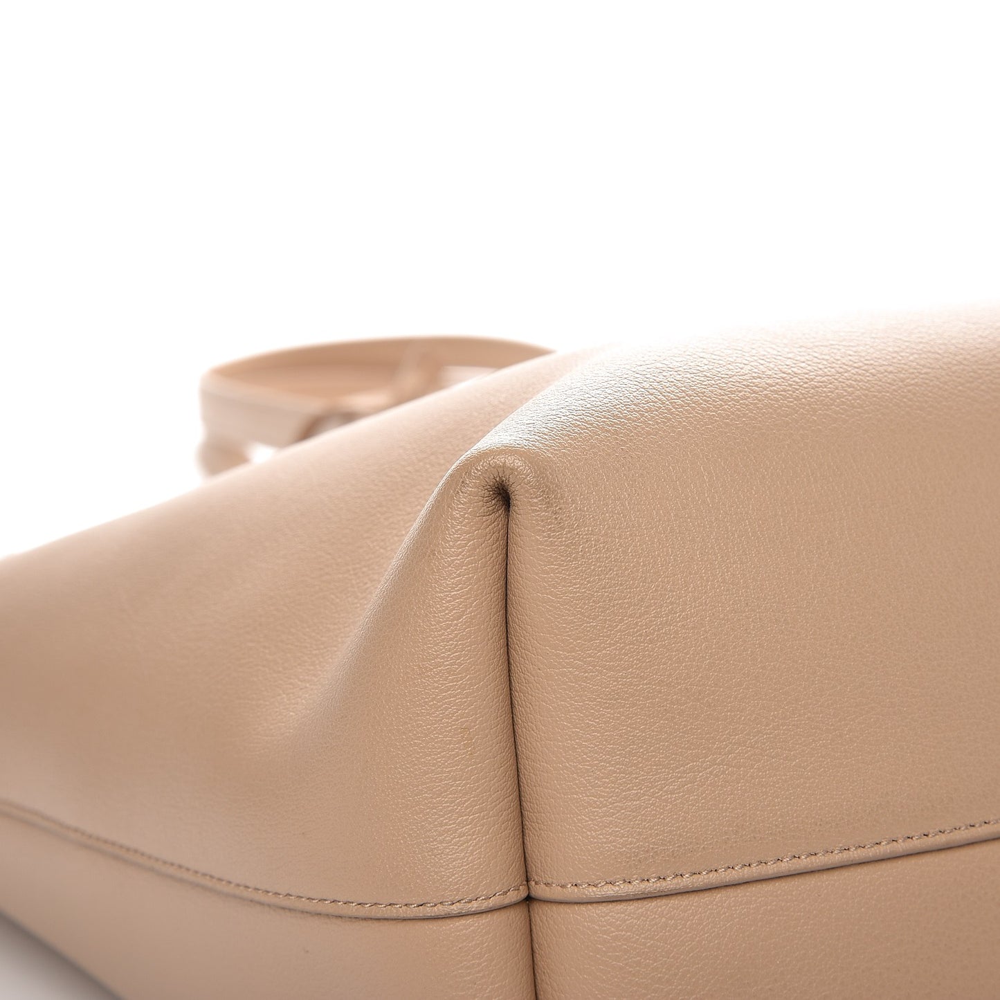Calfskin Large Shopping Tote Dark Beige