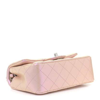 Chanel Iridescent Calfskin Quilted Mini Rectangular Flap Pink 4 of 11