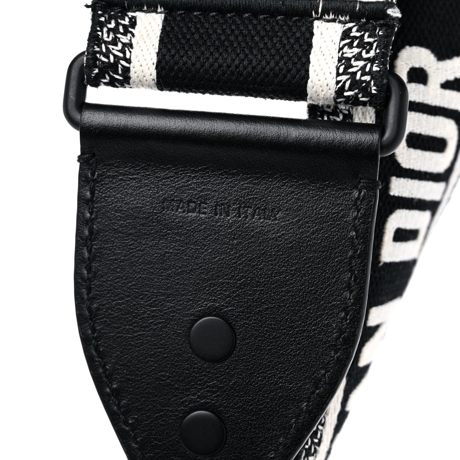 Christian Dior Canvas Embroidered Shoulder Strap Black Ultramatte 3 of 6