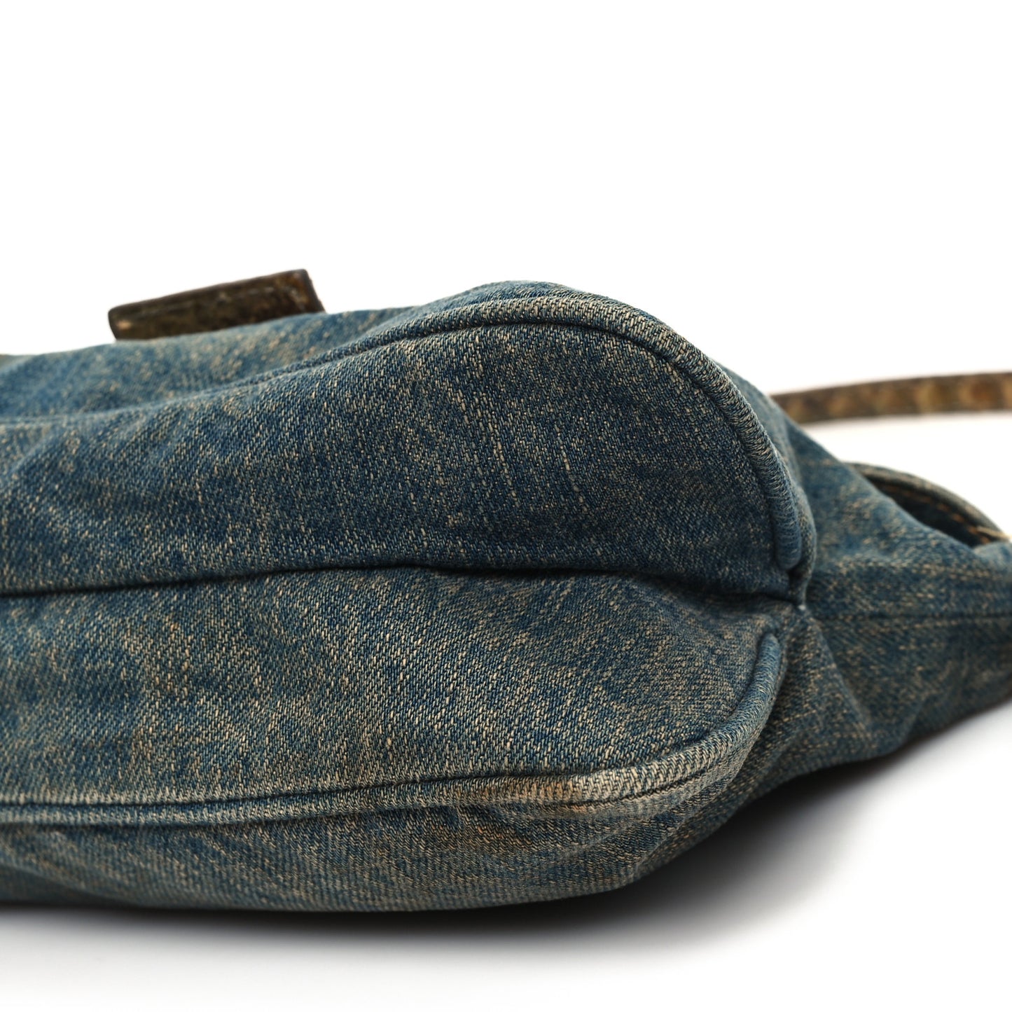 Denim Snakeskin Mama Baguette Blue