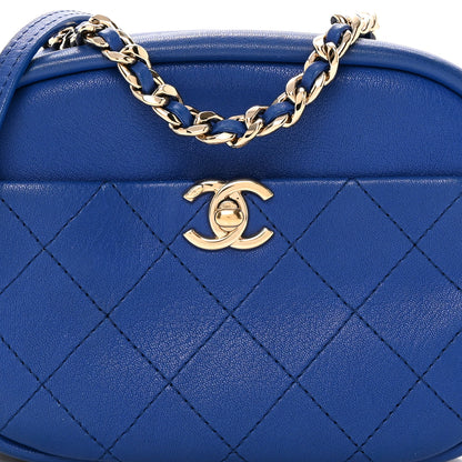 Chanel Goatskin Quilted Small Casual Trip Camera Case Blue 8 of 16