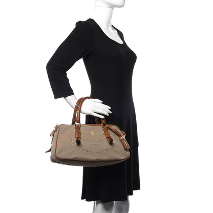 Prada Jacquard Logo Handbag Corda Brandy 2 of 10