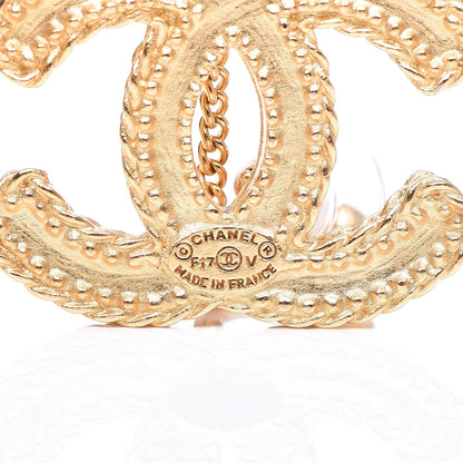 Chanel CC Drop Earrings Matte Gold 3 of 5