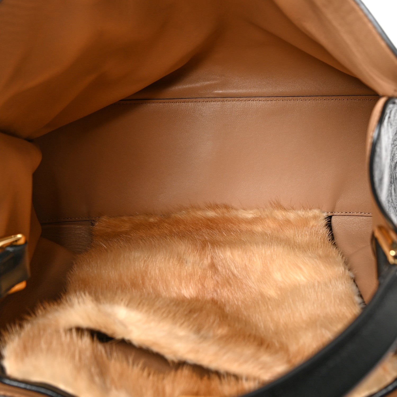 Fendi Patent Mink Fur Large Peekaboo X-Lite Black 5 of 13