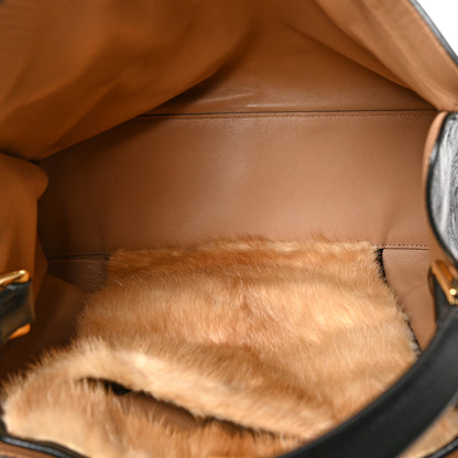 Fendi Patent Mink Fur Large Peekaboo X-Lite Black 5 of 13