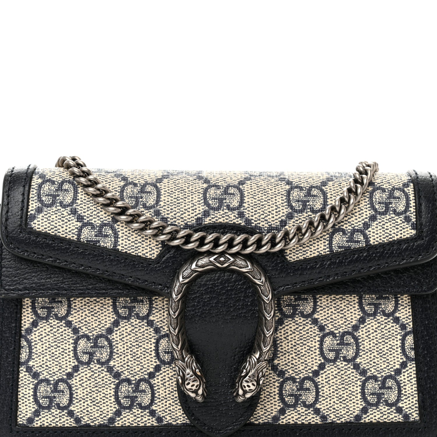 Gucci GG Supreme Monogram Textured Dollar Calfskin Super Mini Dionysus Shoulder Bag Beige Blue 7 of 11