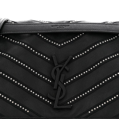 Saint Laurent Calfskin Matelasse Monogram Microstud Medium Niki Chain Satchel Black 8 of 13