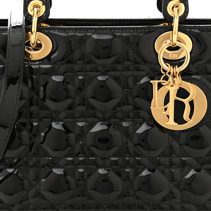 Christian Dior Patent Cannage Medium Lady Dior Black 8 of 11
