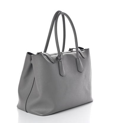 Prada Saffiano Cuir Buckle Tote Marmo 3 of 9