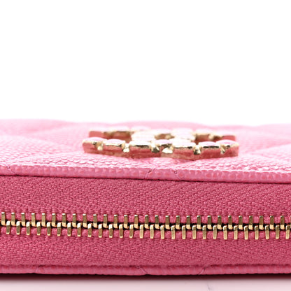 Chanel Caviar Quilted Enamel CC Zip Around Coin Purse Pink 9 of 11