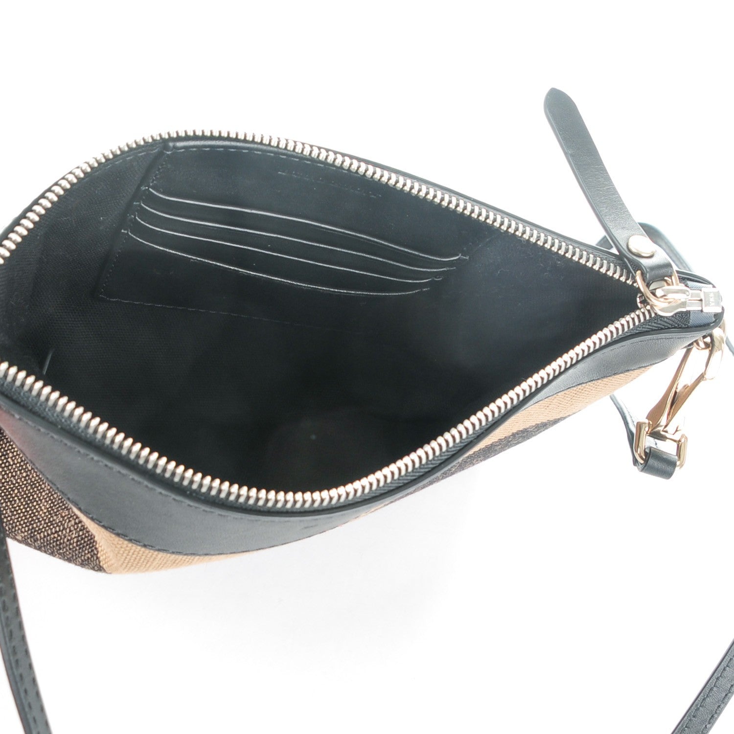 Burberry Mega Check Peyton Crossbody Clutch Bag Black 5 of 8