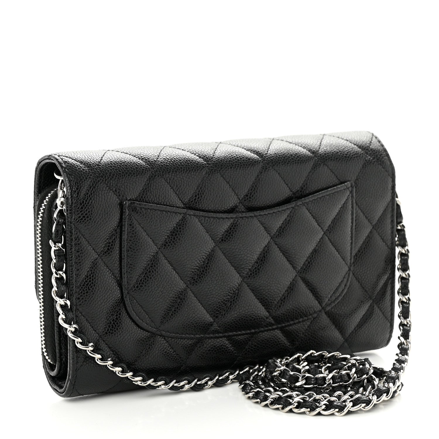 Chanel Caviar Quilted Phone Holder Wallet on Removable Chain Black 3 of 12
