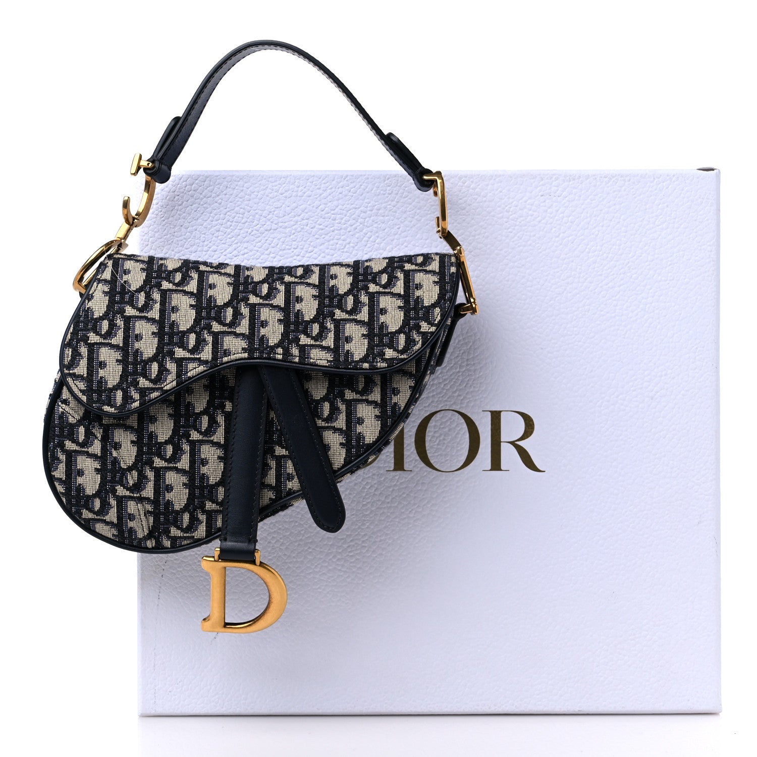 Christian Dior Oblique Mini Saddle Bag Blue 10 of 10