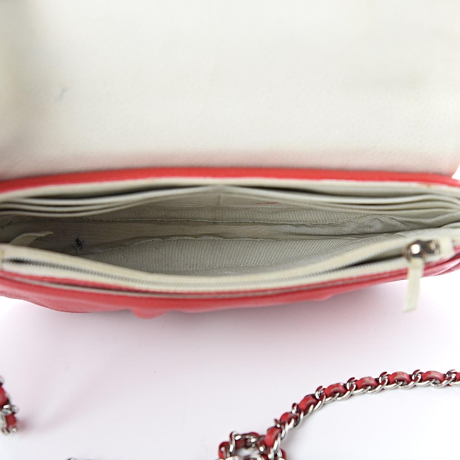 Chanel Lambskin Half Moon Wallet On Chain WOC Red 5 of 12