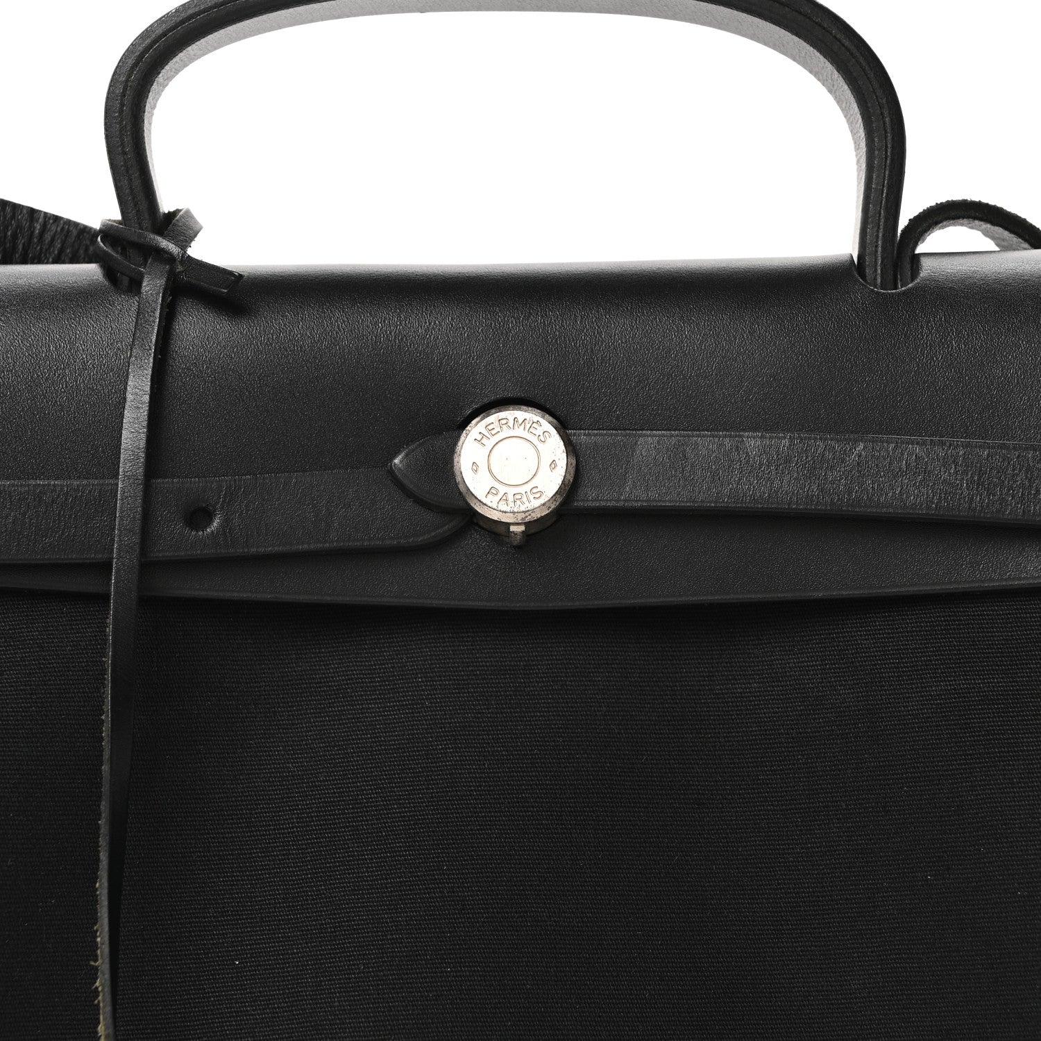 Hermes Toile Vache Calfskin Herbag 30 PM Ficelle Black 14 of 19