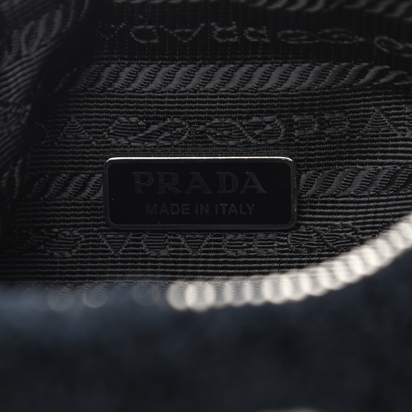 Terry Cloth Mini Re-Edition 2000 Bag Black White
