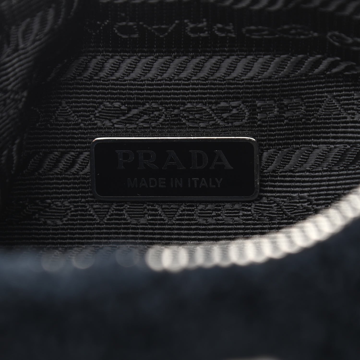 Prada Terry Cloth Mini Re-Edition 2000 Bag Black White 6 of 10