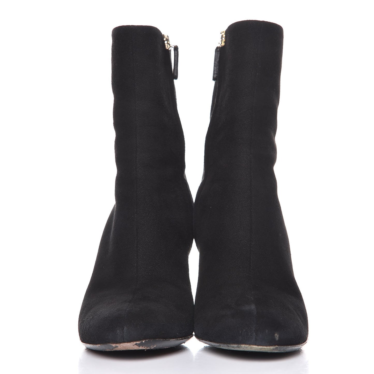Suede Studded Melville Heel Ankle Booties 36 Black