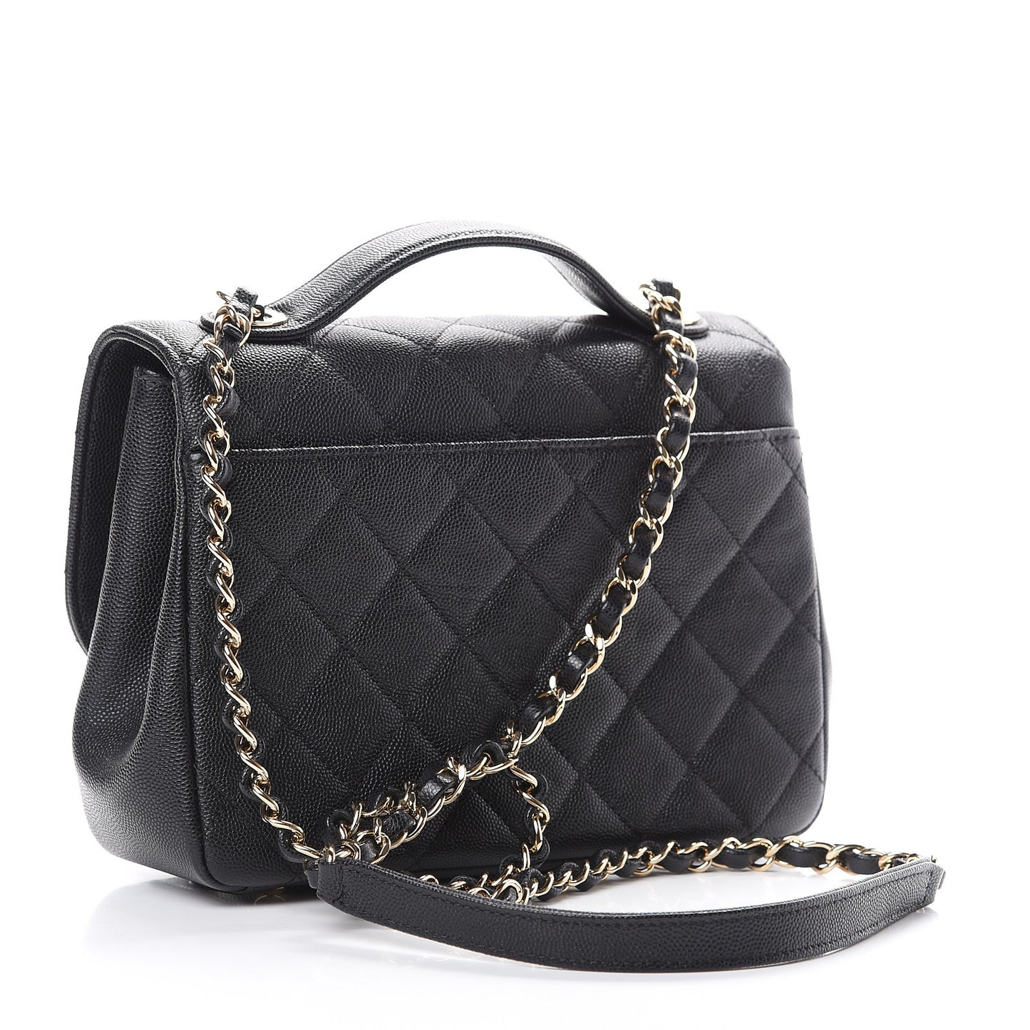 Caviar Quilted Small Business Affinity Flap Black