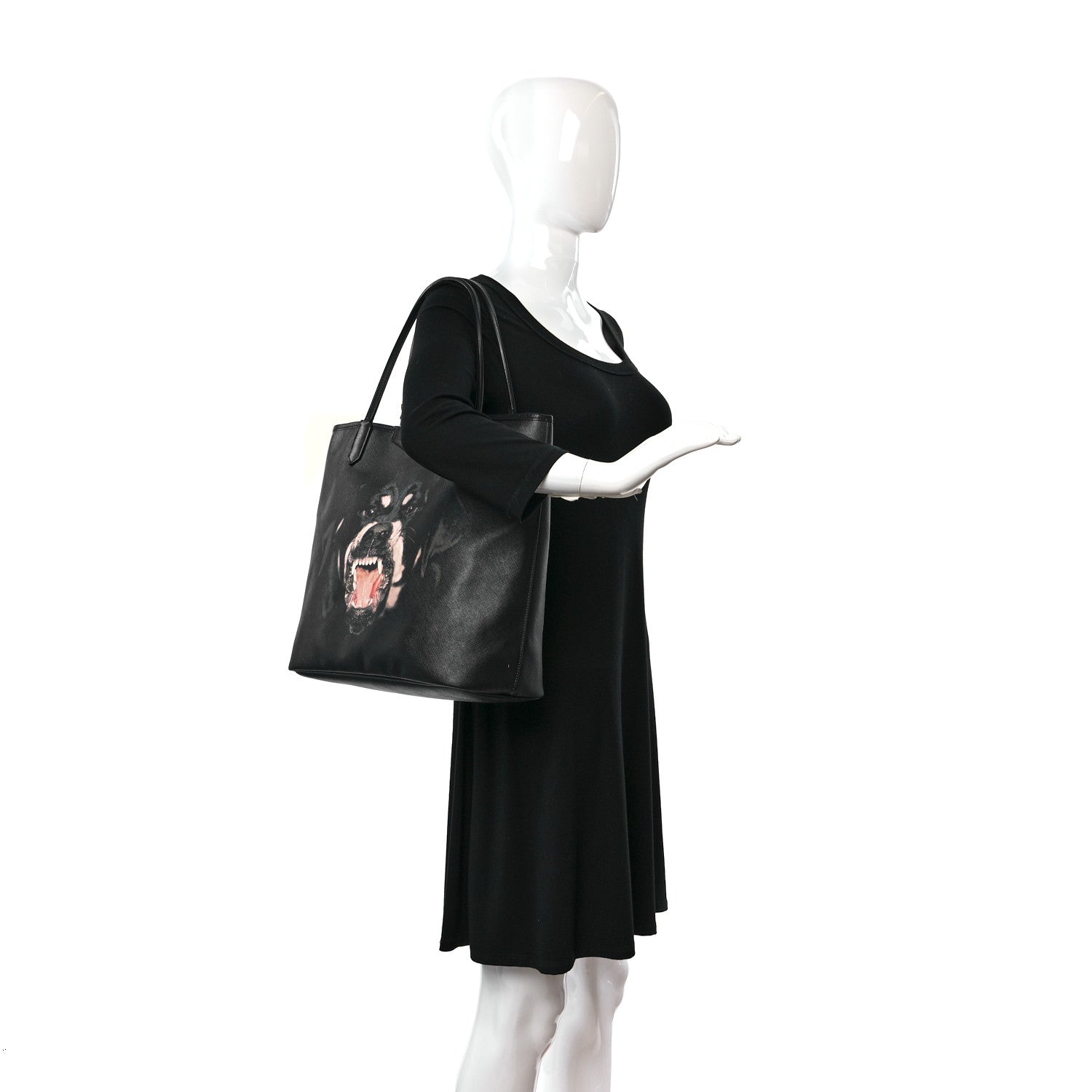 Givenchy Textured Coated Canvas Rottweiler Print Antigona Tote Black 2 of 11