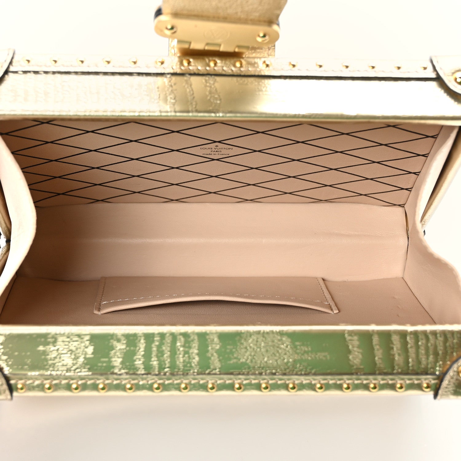 Louis Vuitton Metallic Grain De Bois Petite Malle Gold 5 of 11