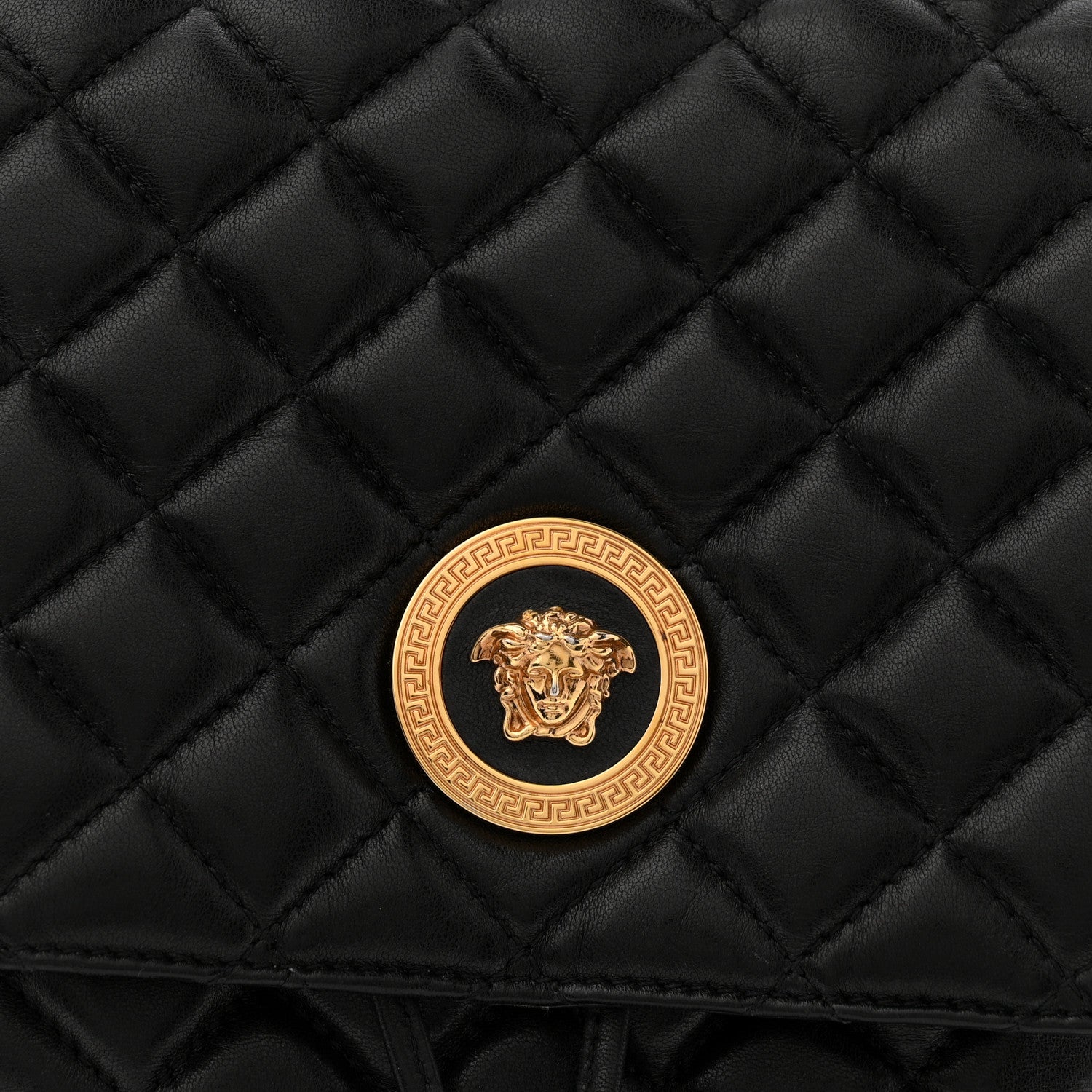 Versace Calfskin Quilted Medusa Backpack Black 7 of 9