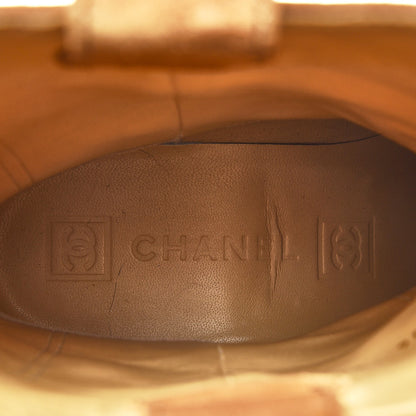 Chanel Suede Logo Boots 39 Camel 7 of 9