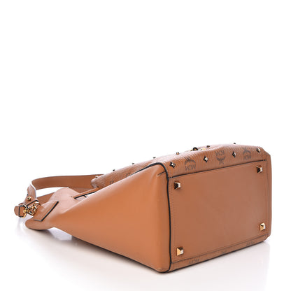MCM Visetos Studded Drawstring Bag Cognac Gold 4 of 14