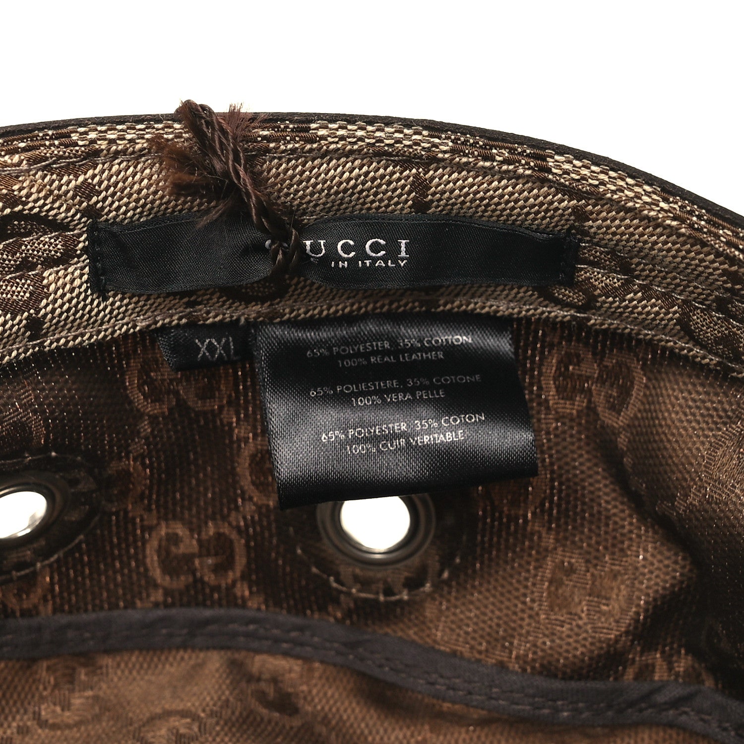 Gucci Monogram Military Hat XXL Brown 8 of 8